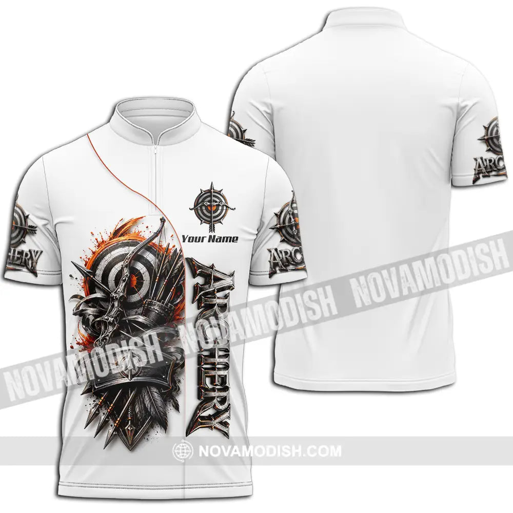 Unisex Shirt - Custom Archery Shirt - Zipper Polo Shirt / S - T-shirt