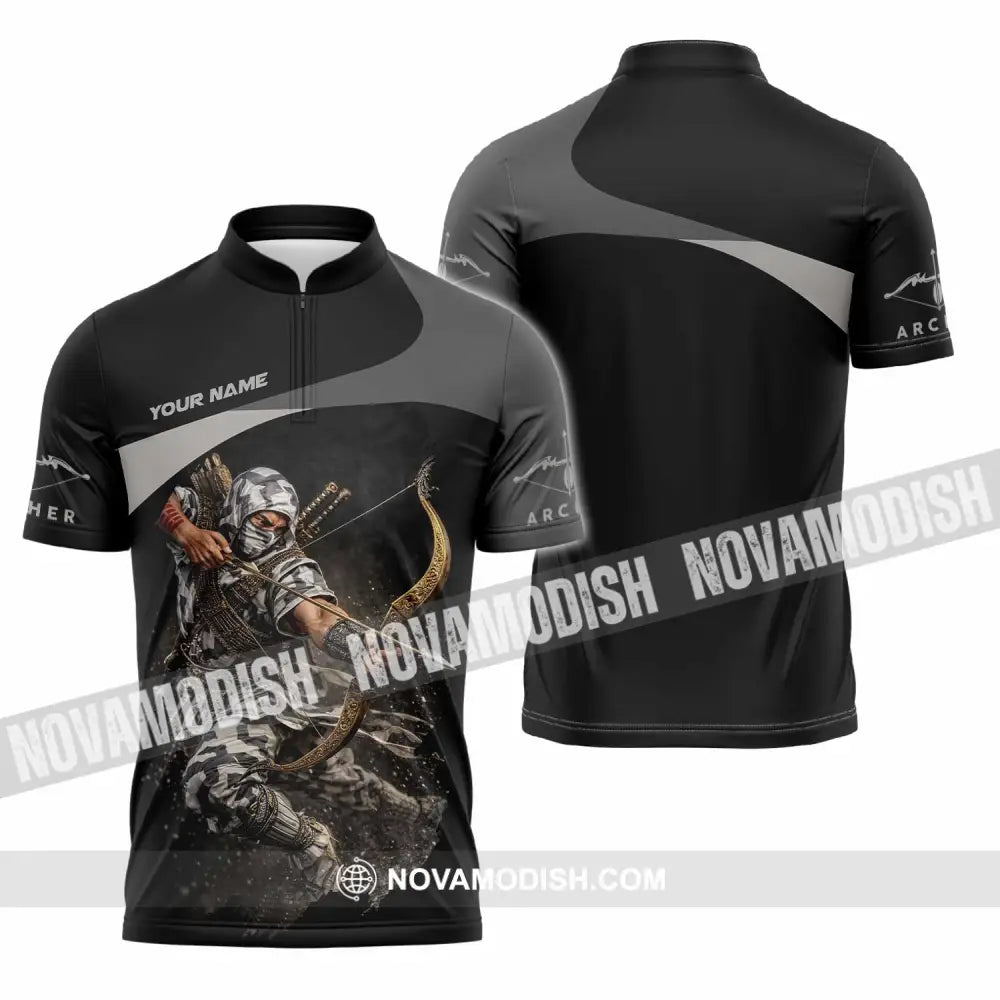 Unisex Shirt - Custom Archery Shirt - Zipper Polo Shirt / S - T-shirt