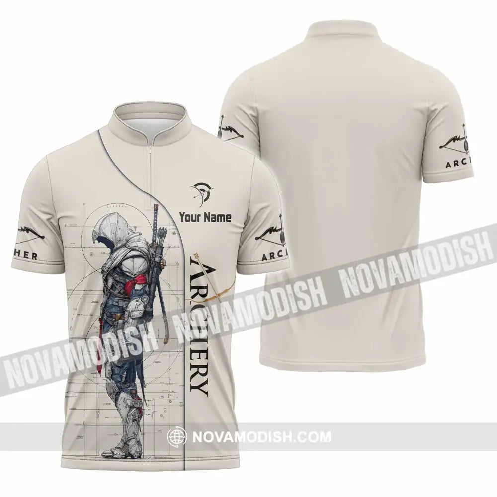Unisex Shirt - Custom Archery Shirt - Zipper Polo Shirt / S - T-shirt