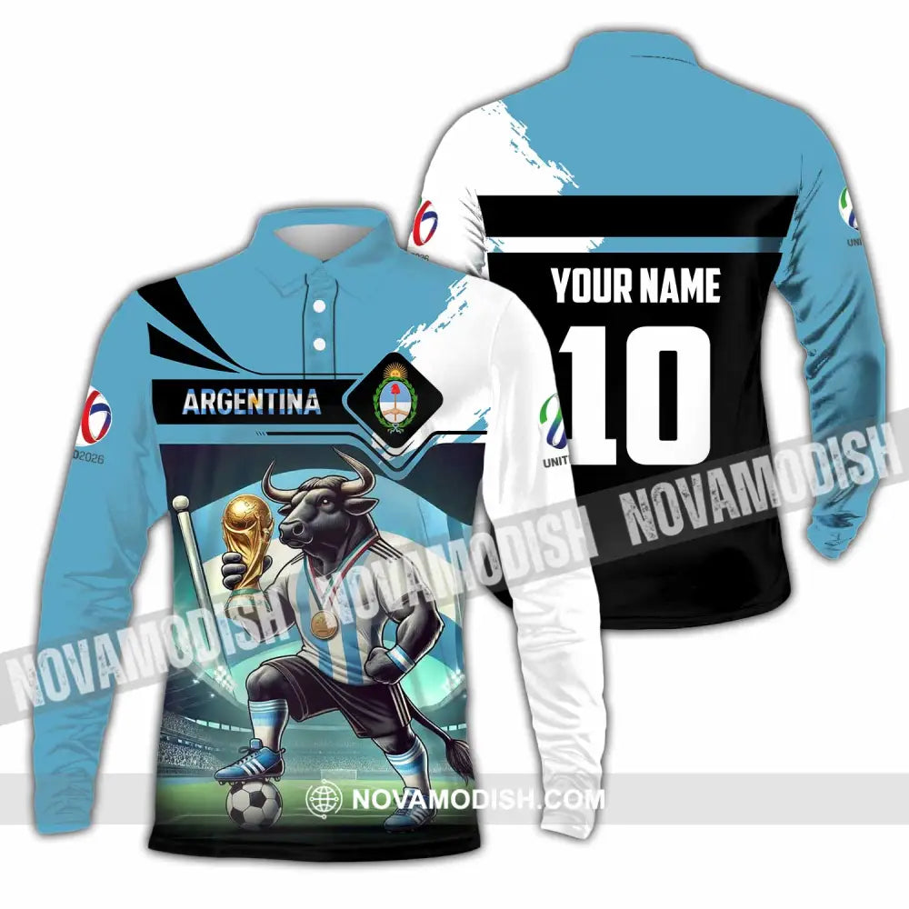 Unisex Shirt - Custom Argentina 3D Shirt Long Sleeve Polo / S T-shirt