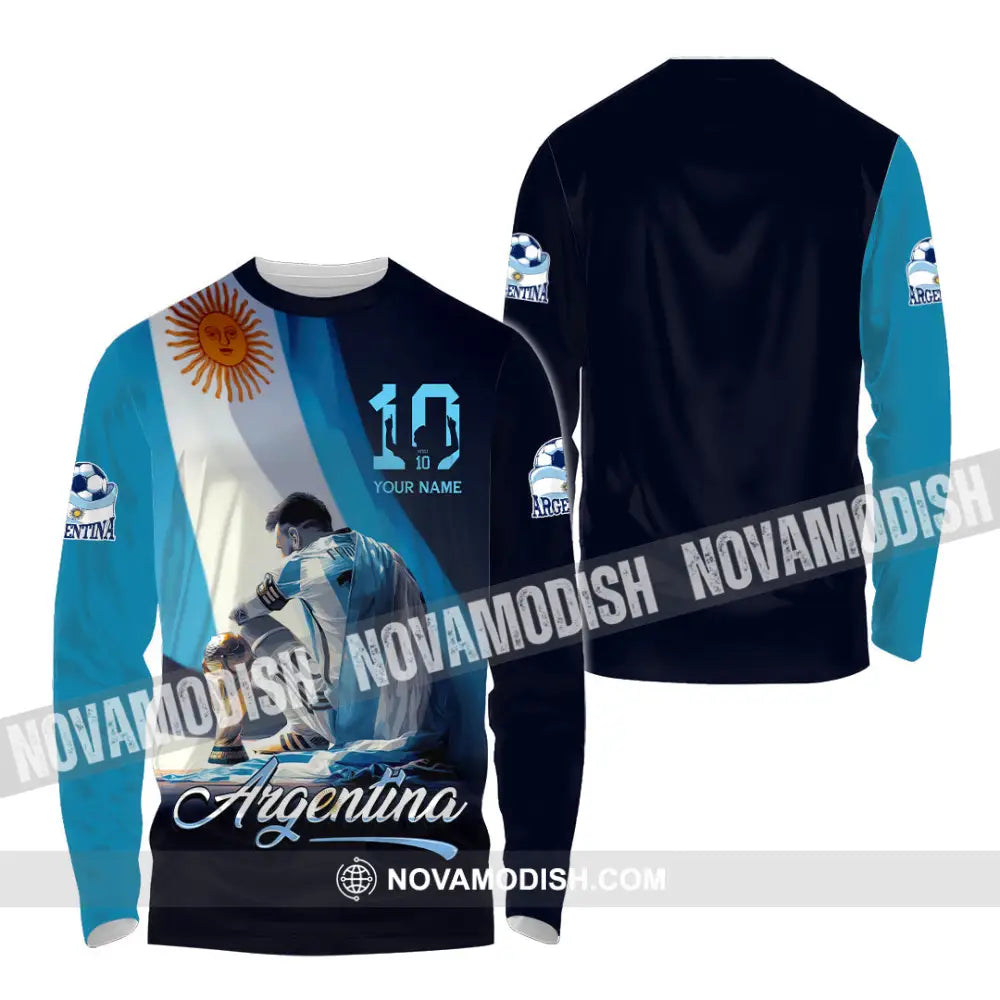 Unisex Shirt - Custom Argentina 3D Shirt Long Sleeve Shirt / S T-shirt
