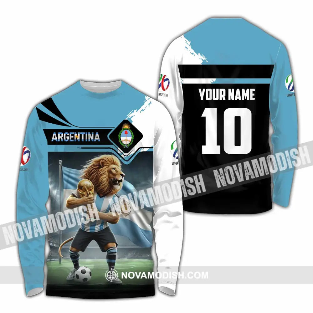 Unisex Shirt - Custom Argentina 3D Shirt Long Sleeve Shirt / S T-shirt