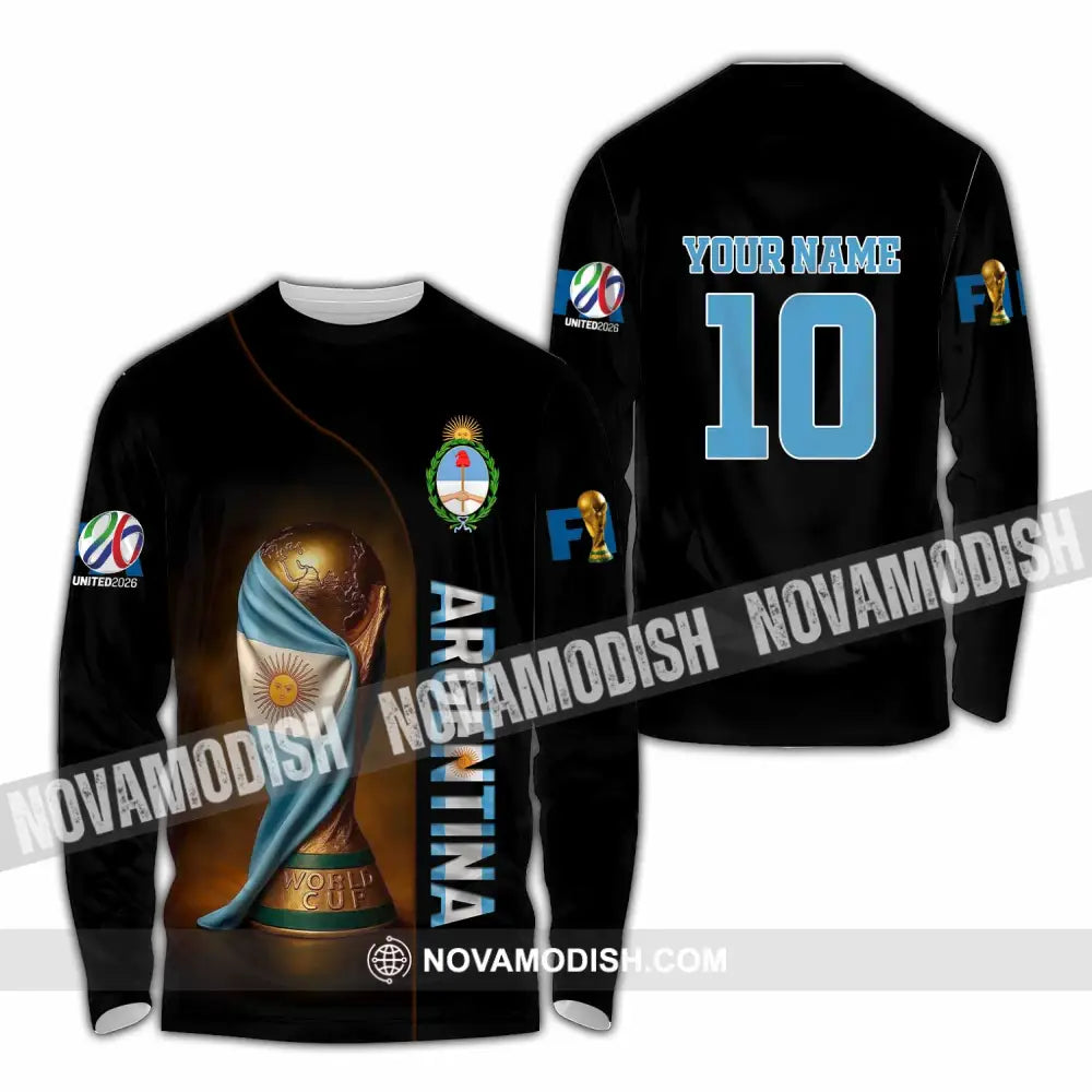 Unisex Shirt - Custom Argentina 3D Shirt Long Sleeve Shirt / S T-shirt
