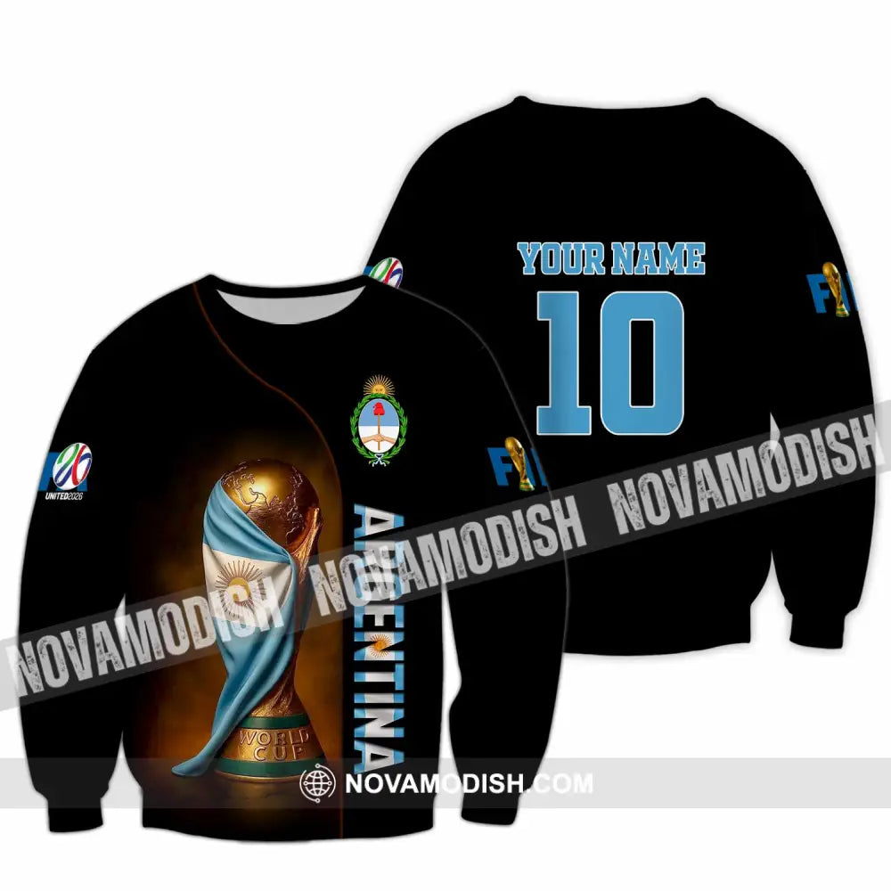 Unisex Shirt - Custom Argentina 3D Shirt Long Sleeve / S T-shirt