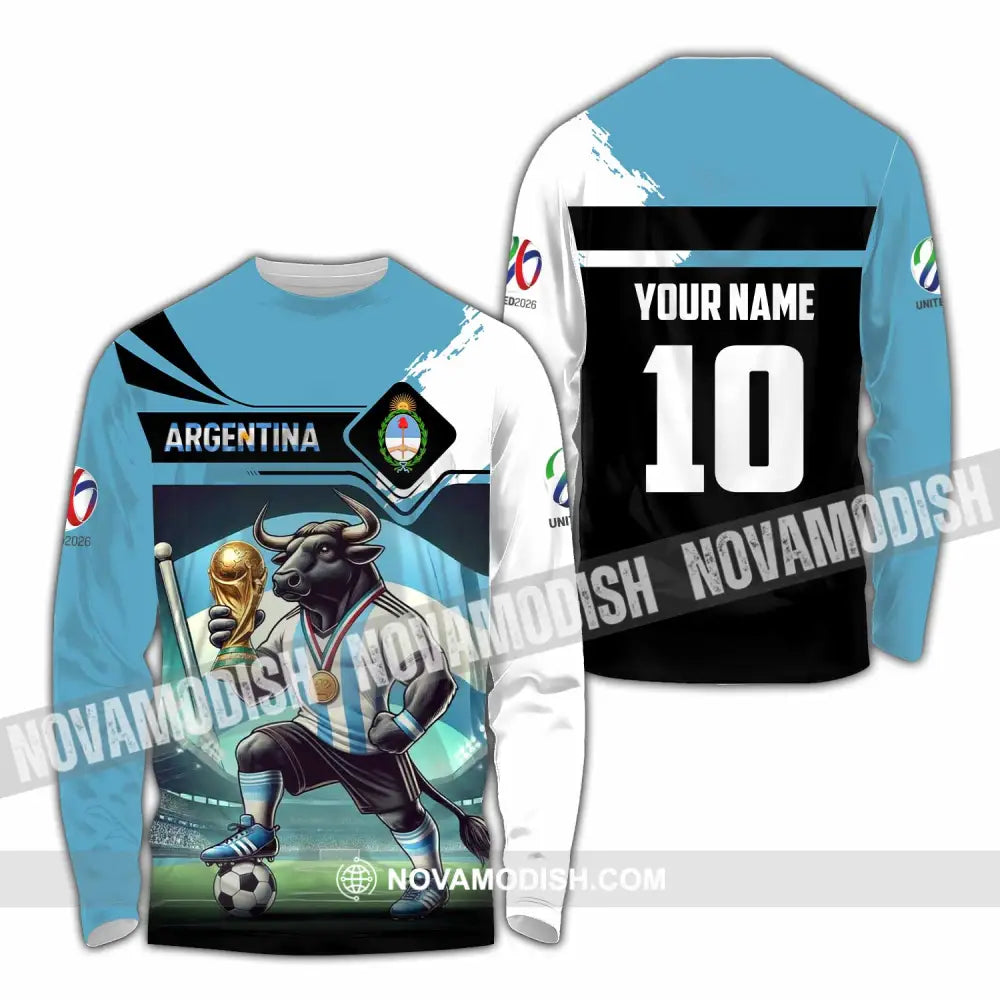 Unisex Shirt - Custom Argentina 3D Shirt Long Sleeve Shirt / S T-shirt