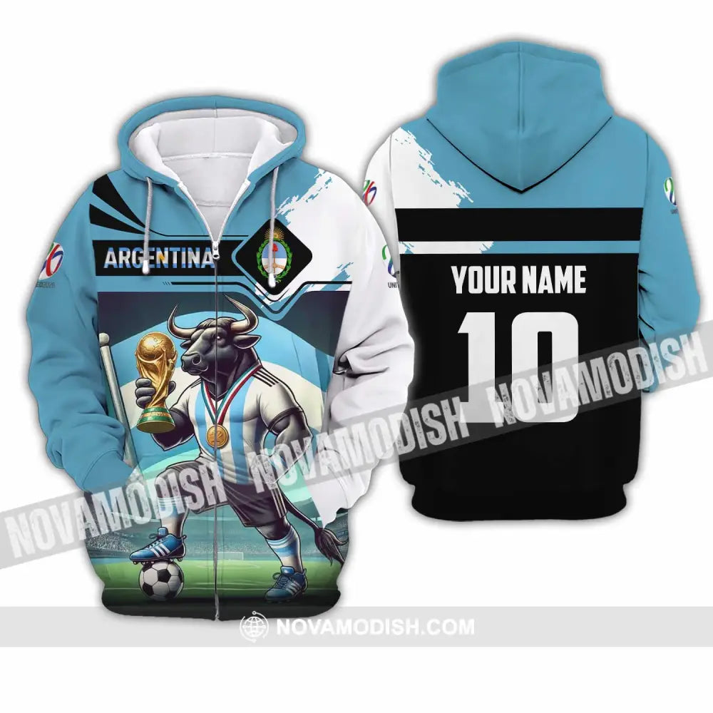 Unisex Shirt - Custom Argentina 3D Shirt Zipper Hoodie / S T-shirt