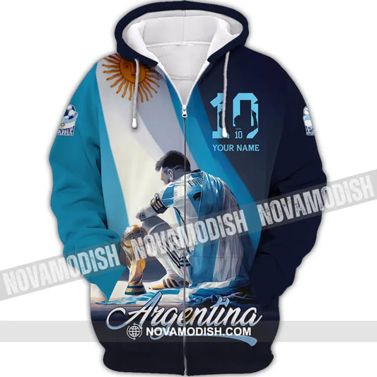 Unisex Shirt - Custom Argentina 3D Shirt Zipper Hoodie / S T-shirt