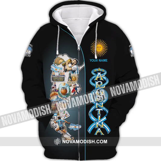 Unisex Shirt - Custom Argentina 3D Shirt Zipper Hoodie / S T-shirt