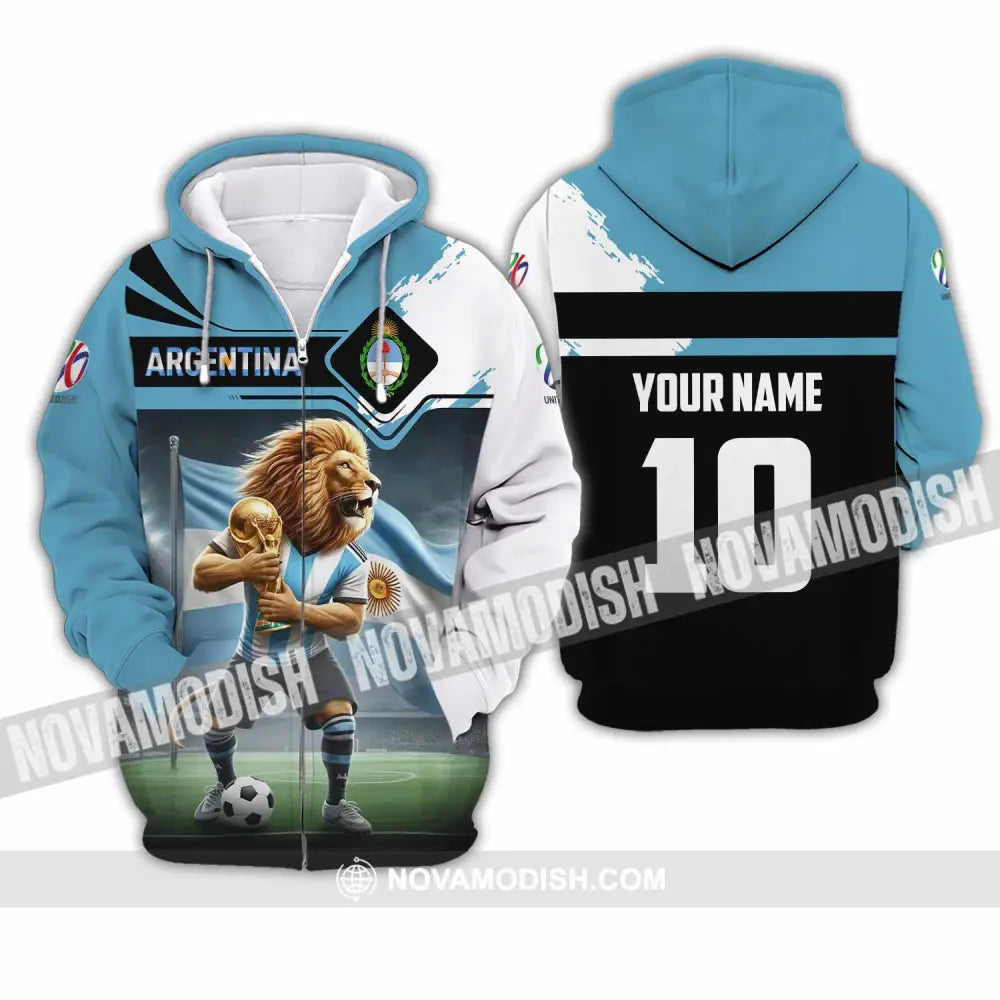 Unisex Shirt - Custom Argentina 3D Shirt Zipper Hoodie / S T-shirt