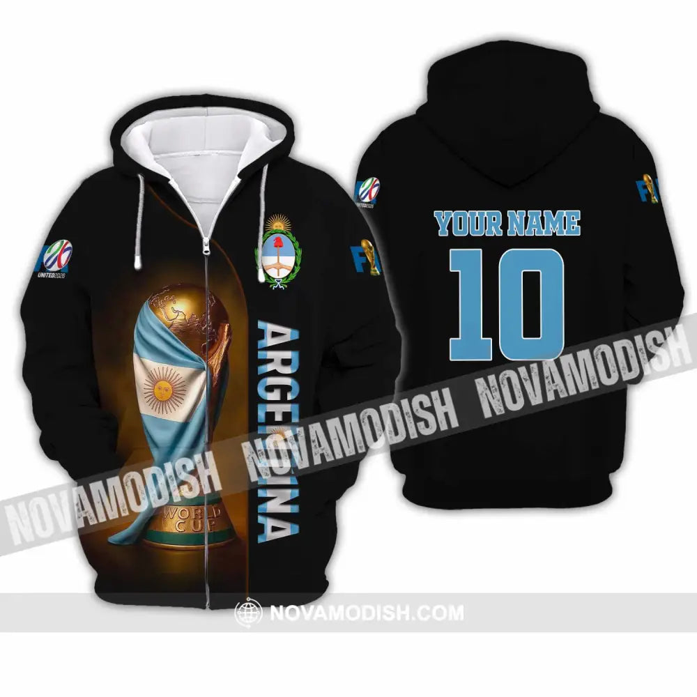 Unisex Shirt - Custom Argentina 3D Shirt Zipper Hoodie / S T-shirt