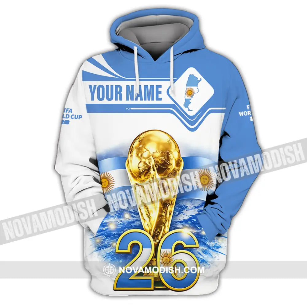 Unisex Shirt - Custom Argentina Fifa World Cup 2026 3D Shirt Hoodie / S T-shirt