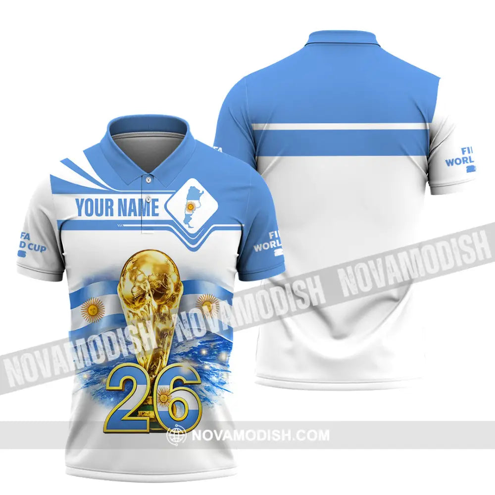 Unisex Shirt - Custom Argentina Fifa World Cup 2026 3D Shirt Polo Shirt / S T-shirt