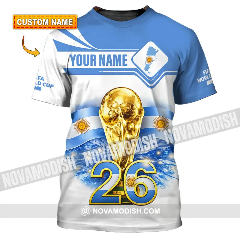 Unisex Shirt - Custom Argentina Fifa World Cup 2026 3D Shirt T-shirt