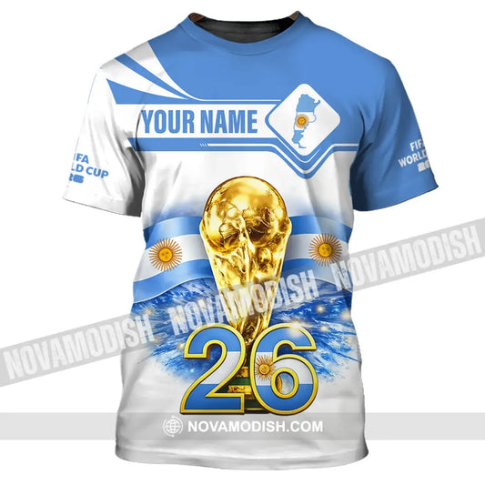 Unisex Shirt - Custom Argentina Fifa World Cup 2026 3D Shirt T-Shirt / S T-shirt