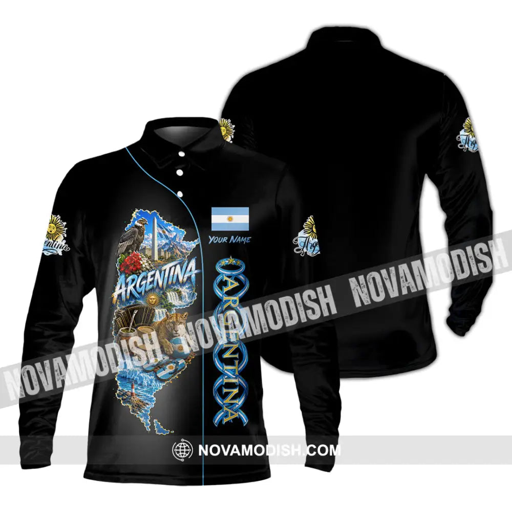Unisex Shirt - Custom Argentina Shirt - Long Sleeve Polo / S - T-shirt