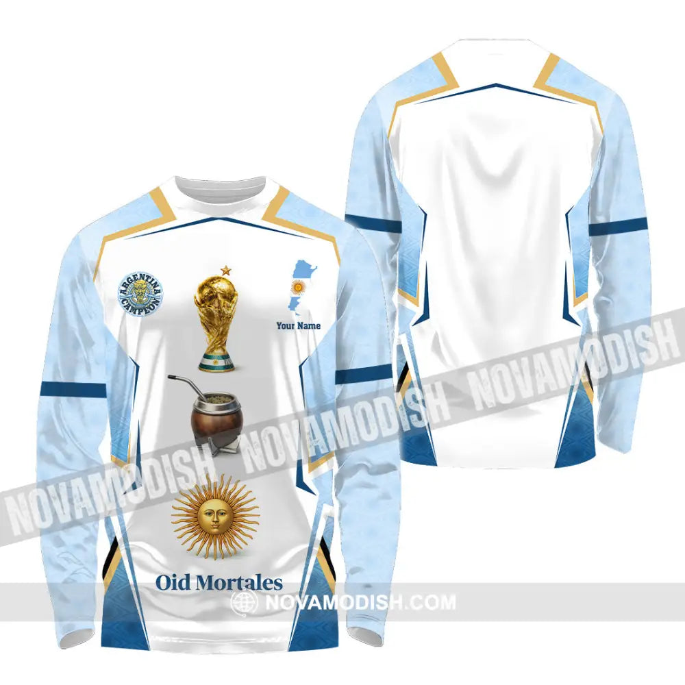 Unisex Shirt - Custom Argentina World Cup 2026 3D Shirt - Long Sleeve Shirt / S - T-shirt
