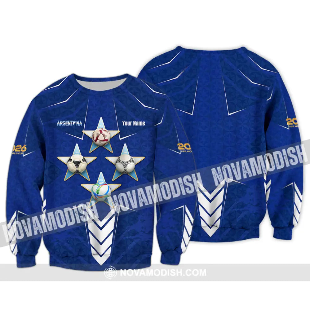 Unisex Shirt - Custom Argentina World Cup 2026 3D Shirt Long Sleeve / S T-shirt