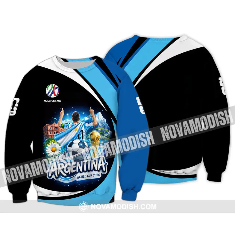 Unisex Shirt - Custom Argentina World Cup 2026 2026 3D Shirt - Long Sleeve / S - T-shirt
