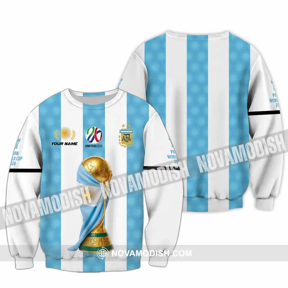 Unisex Shirt - Custom Argentina World Cup 2026 3D Shirt - Long Sleeve / S - T-shirt
