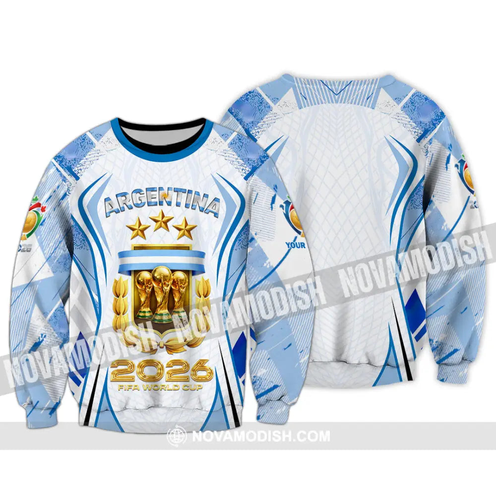 Unisex Shirt - Custom Argentina World Cup 2026 3D Shirt Long Sleeve / S T-shirt
