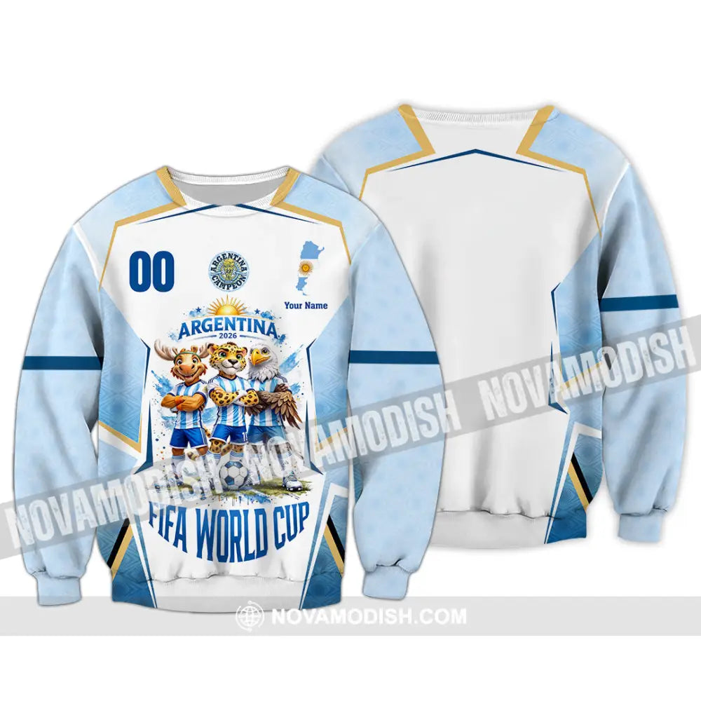 Unisex Shirt - Custom Argentina World Cup 2026 3D Shirt - Long Sleeve / S - T-shirt