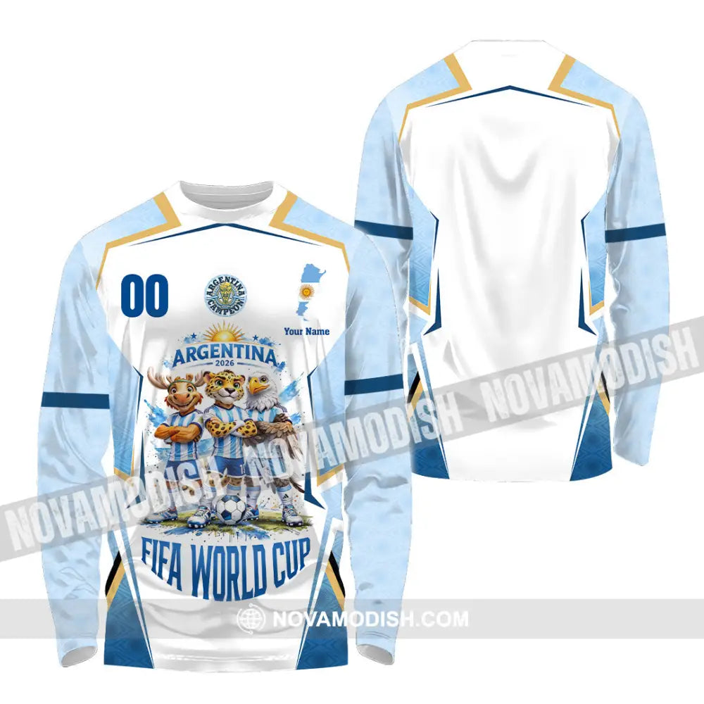 Unisex Shirt - Custom Argentina World Cup 2026 3D Shirt - Long Sleeve Shirt / S - T-shirt