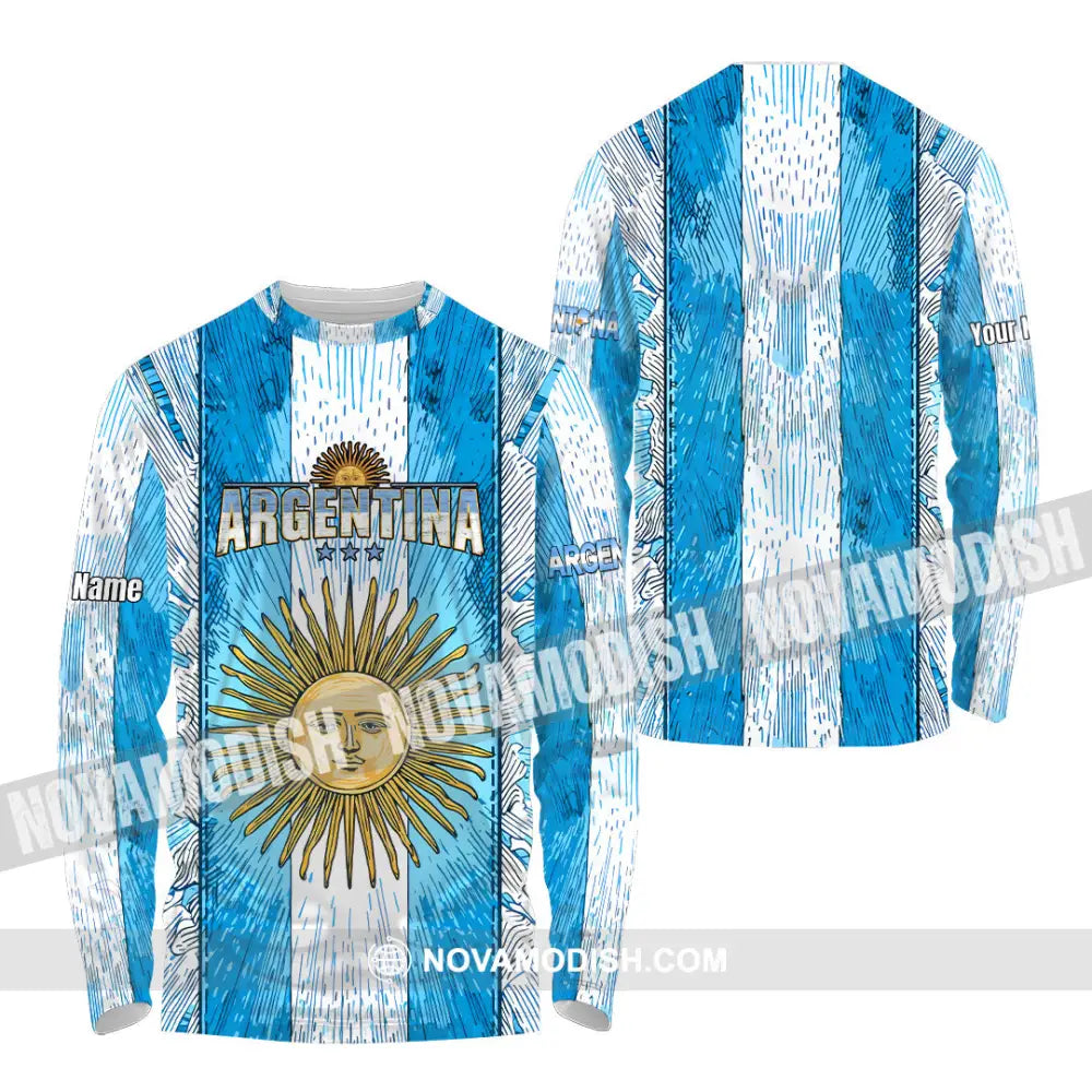Unisex Shirt - Custom Argentina World Cup 2026 3D Shirt Long Sleeve Shirt / S T-shirt