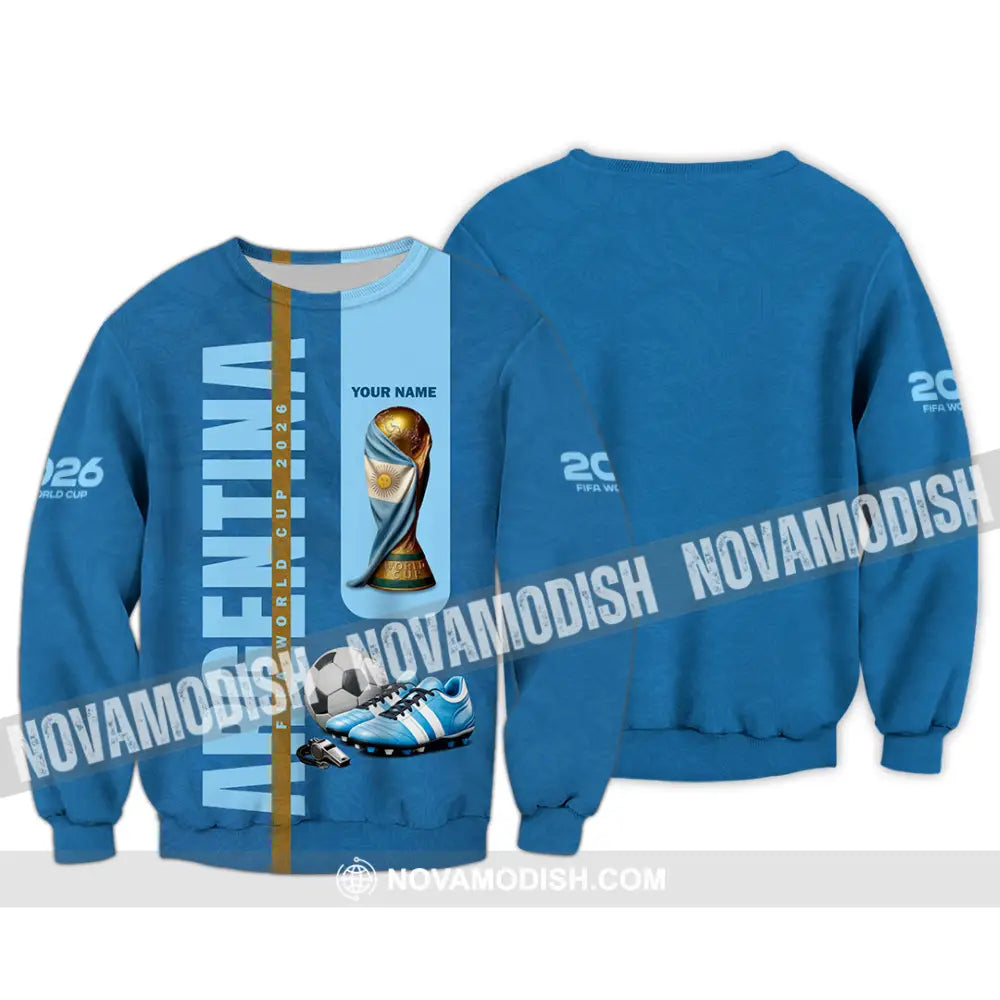 Unisex Shirt - Custom Argentina World Cup 2026 3D Shirt Long Sleeve / S T-shirt