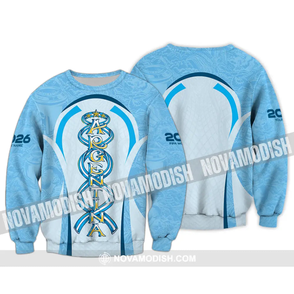 Unisex Shirt - Custom Argentina World Cup 2026 3D Shirt Long Sleeve / S T-shirt
