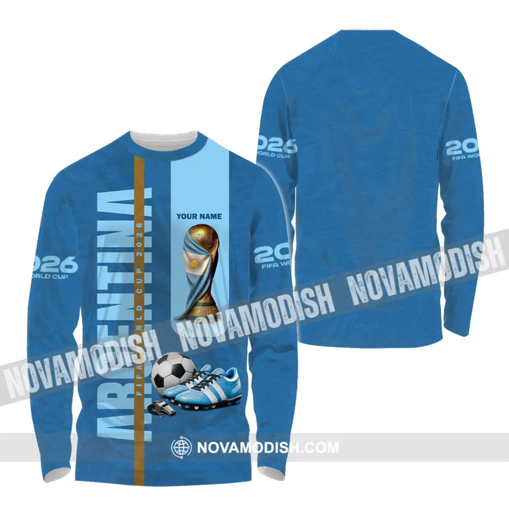 Unisex Shirt - Custom Argentina World Cup 2026 3D Shirt Long Sleeve Shirt / S T-shirt