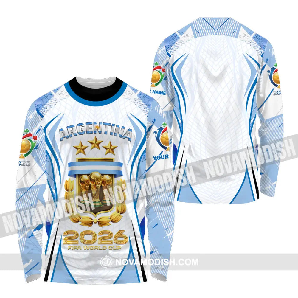 Unisex Shirt - Custom Argentina World Cup 2026 3D Shirt Long Sleeve Shirt / S T-shirt