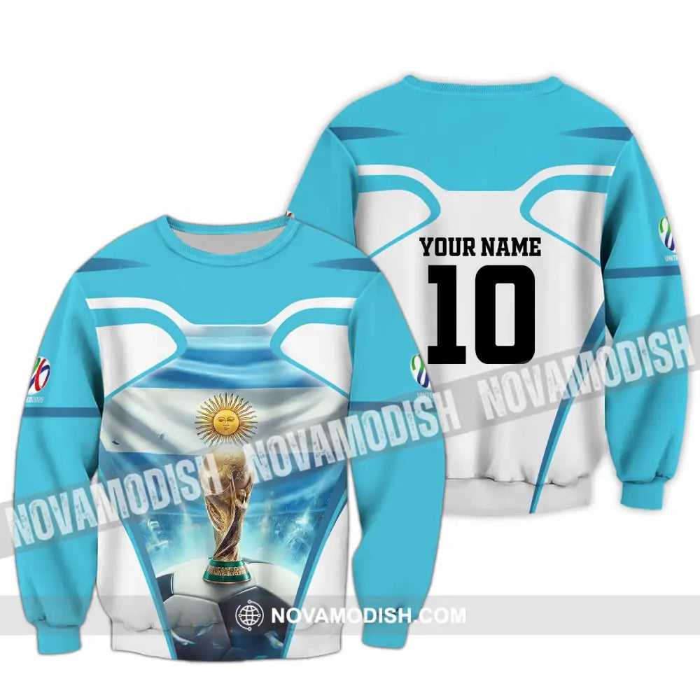 Unisex Shirt - Custom Argentina World Cup 2026 3D Shirt Long Sleeve / S T-shirt