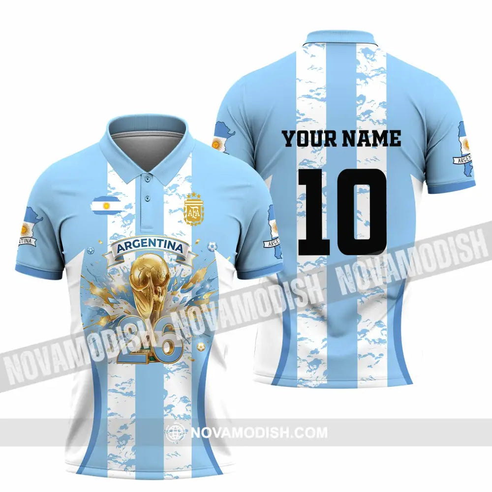 Unisex Shirt - Custom Argentina World Cup 2026 3D Shirt Polo Shirt / S T-shirt