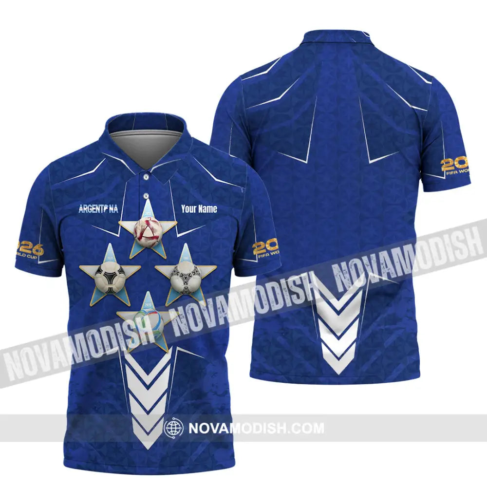 Unisex Shirt - Custom Argentina World Cup 2026 3D Shirt Polo Shirt / S T-shirt
