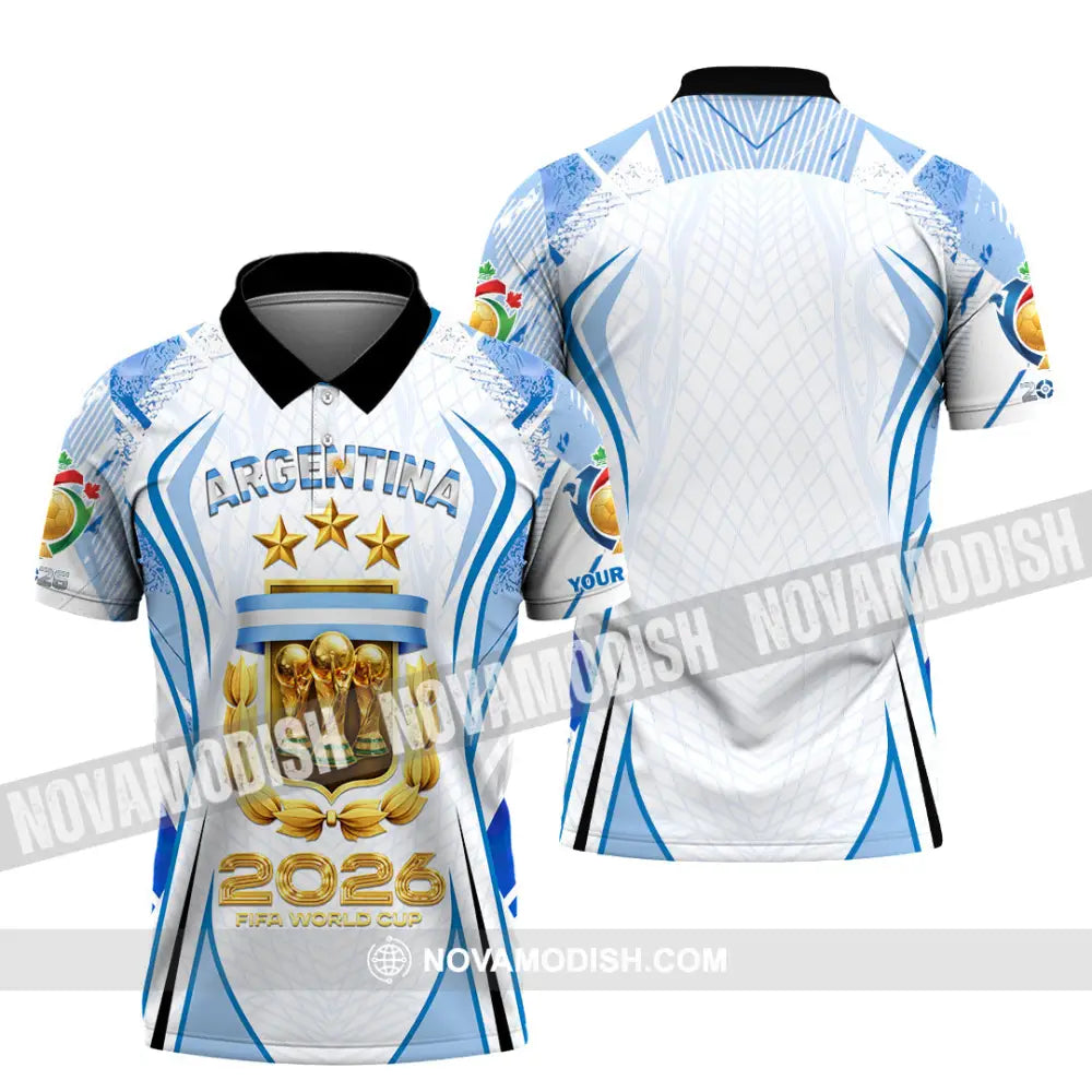 Unisex Shirt - Custom Argentina World Cup 2026 3D Shirt Polo Shirt / S T-shirt