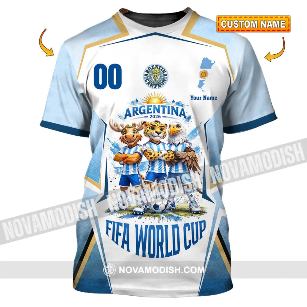 Unisex Shirt - Custom Argentina World Cup 2026 3D Shirt - T-shirt