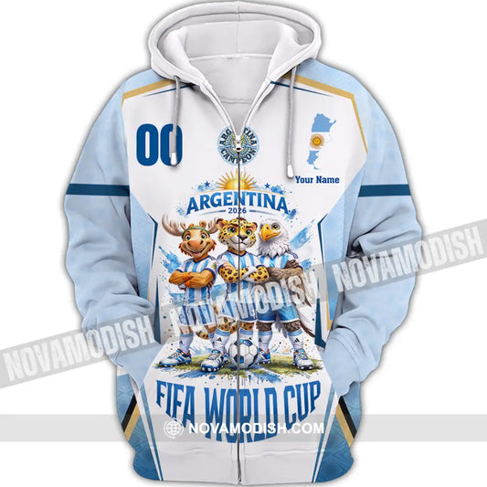 Unisex Shirt - Custom Argentina World Cup 2026 3D Shirt - Zipper Hoodie / S - T-shirt