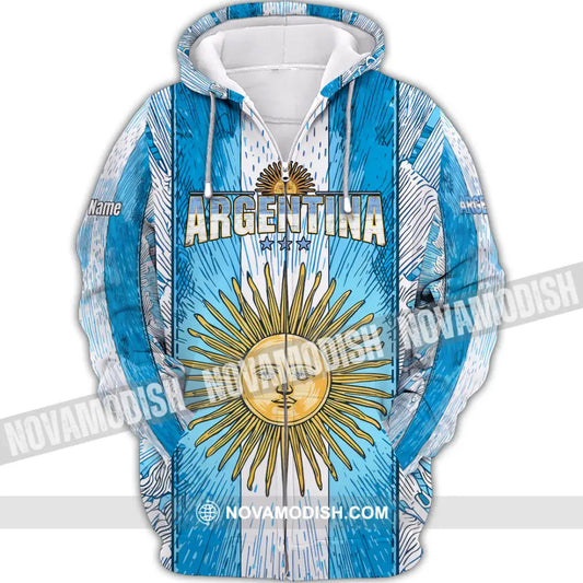 Unisex Shirt - Custom Argentina World Cup 2026 3D Shirt Zipper Hoodie / S T-shirt
