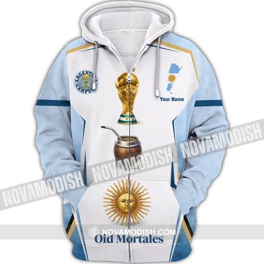 Unisex Shirt - Custom Argentina World Cup 2026 3D Shirt - Zipper Hoodie / S - T-shirt