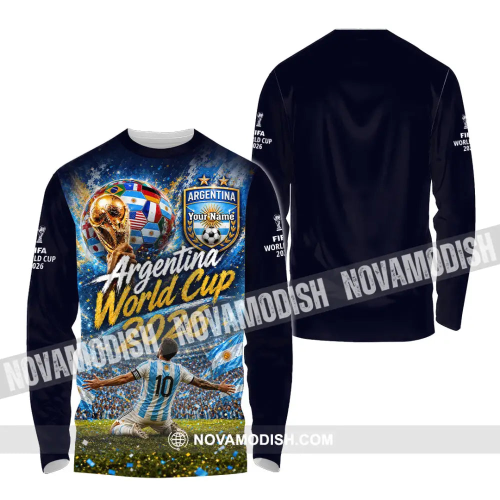 Unisex Shirt - Custom Argentina World Cup 2026 Shirt - Long Sleeve Shirt / S - T-shirt