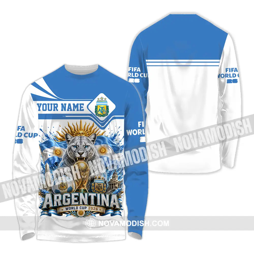 Unisex Shirt - Custom Argentina World Cup 2026 Shirt - Long Sleeve Shirt / S - T-shirt