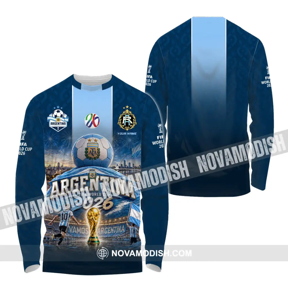 Unisex Shirt - Custom Argentina World Cup 2026 Shirt - Long Sleeve Shirt / S - T-shirt