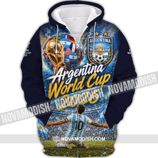 Unisex Shirt - Custom Argentina World Cup 2026 Shirt - Zipper Hoodie / S - T-shirt