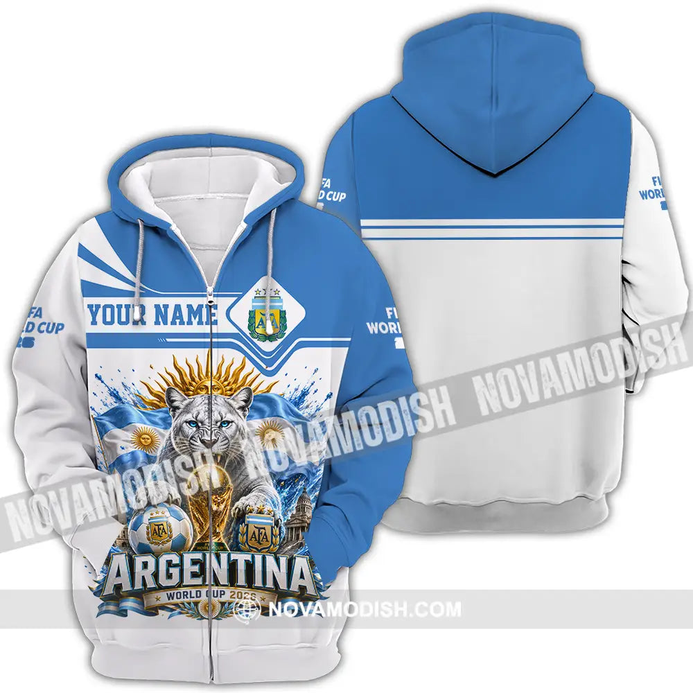 Unisex Shirt - Custom Argentina World Cup 2026 Shirt - Zipper Hoodie / S - T-shirt