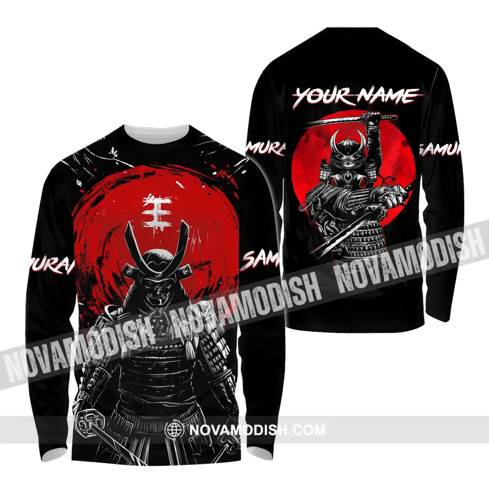 Unisex Shirt - Custom Armor Samurai Name Shirt Long Sleeve Shirt / S T-shirt