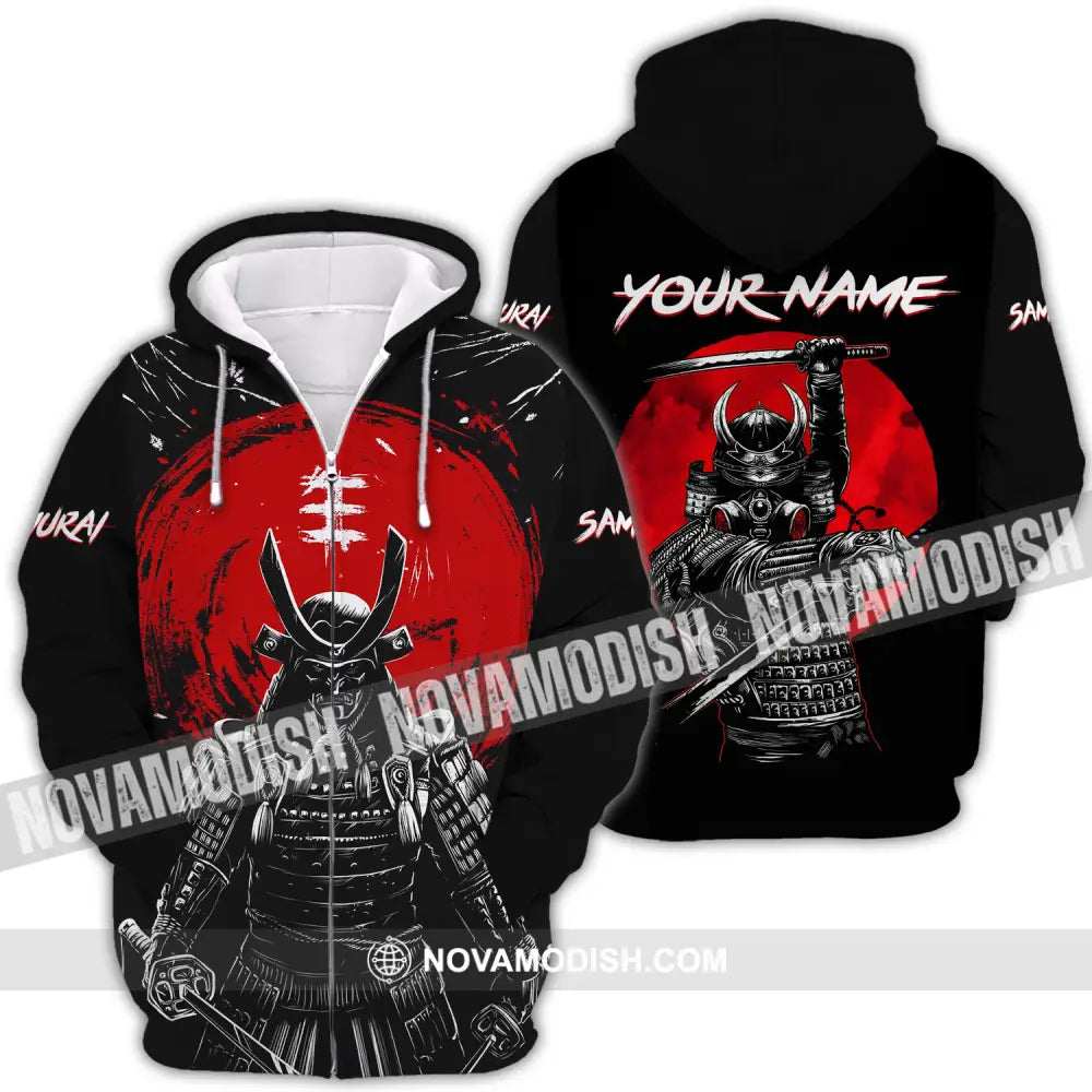Unisex Shirt - Custom Armor Samurai Name Shirt Zipper Hoodie / S T-shirt