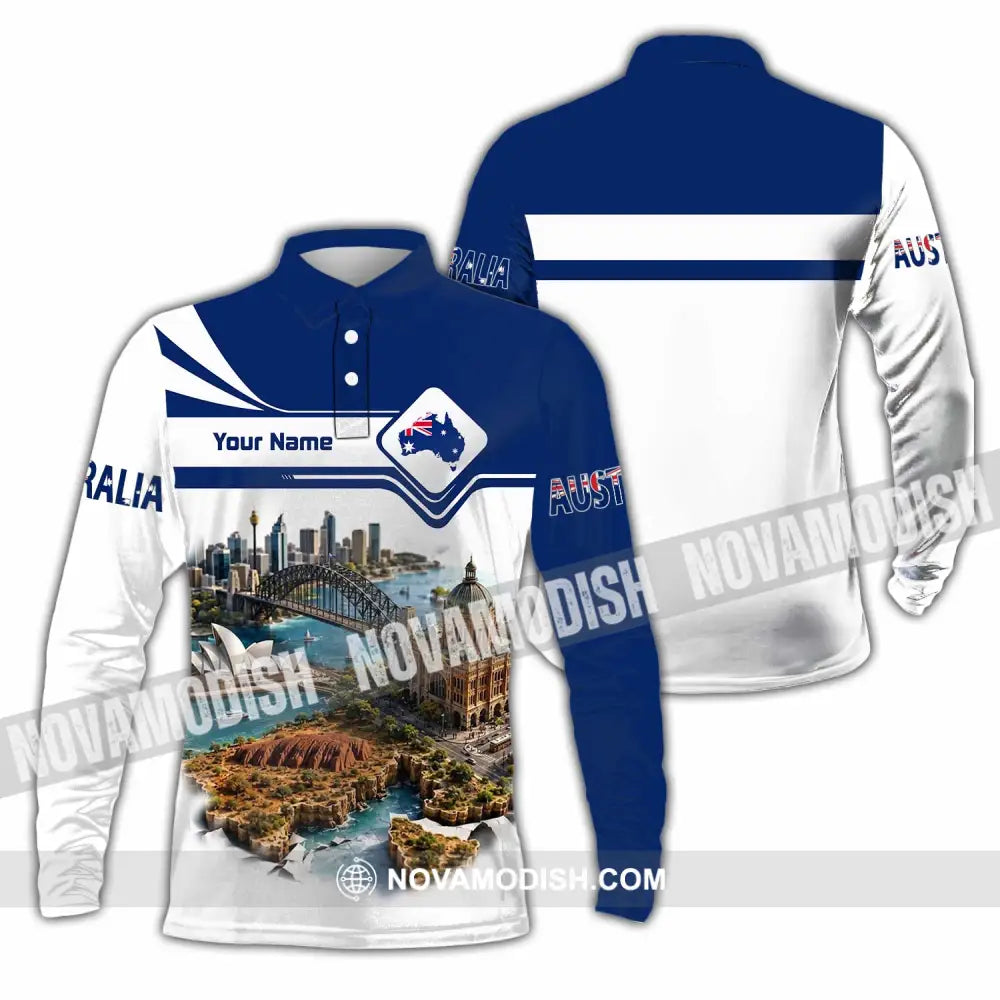 Unisex Shirt - Custom Australia Shirt - Long Sleeve Polo / S - T-shirt