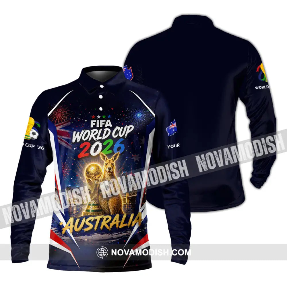 Unisex Shirt - Custom Australia World Cup 2026 Shirt - Long Sleeve Polo / S - T-shirt