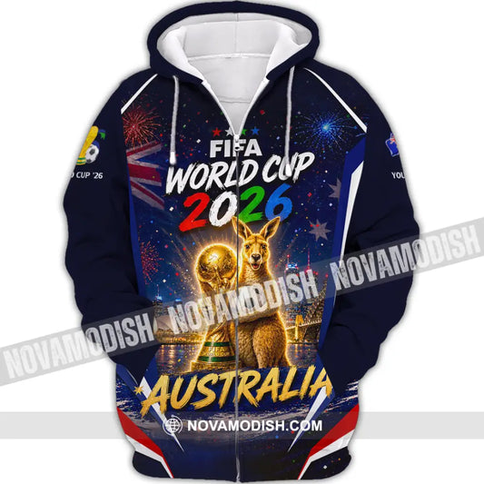 Unisex Shirt - Custom Australia World Cup 2026 Shirt - Zipper Hoodie / S - T-shirt