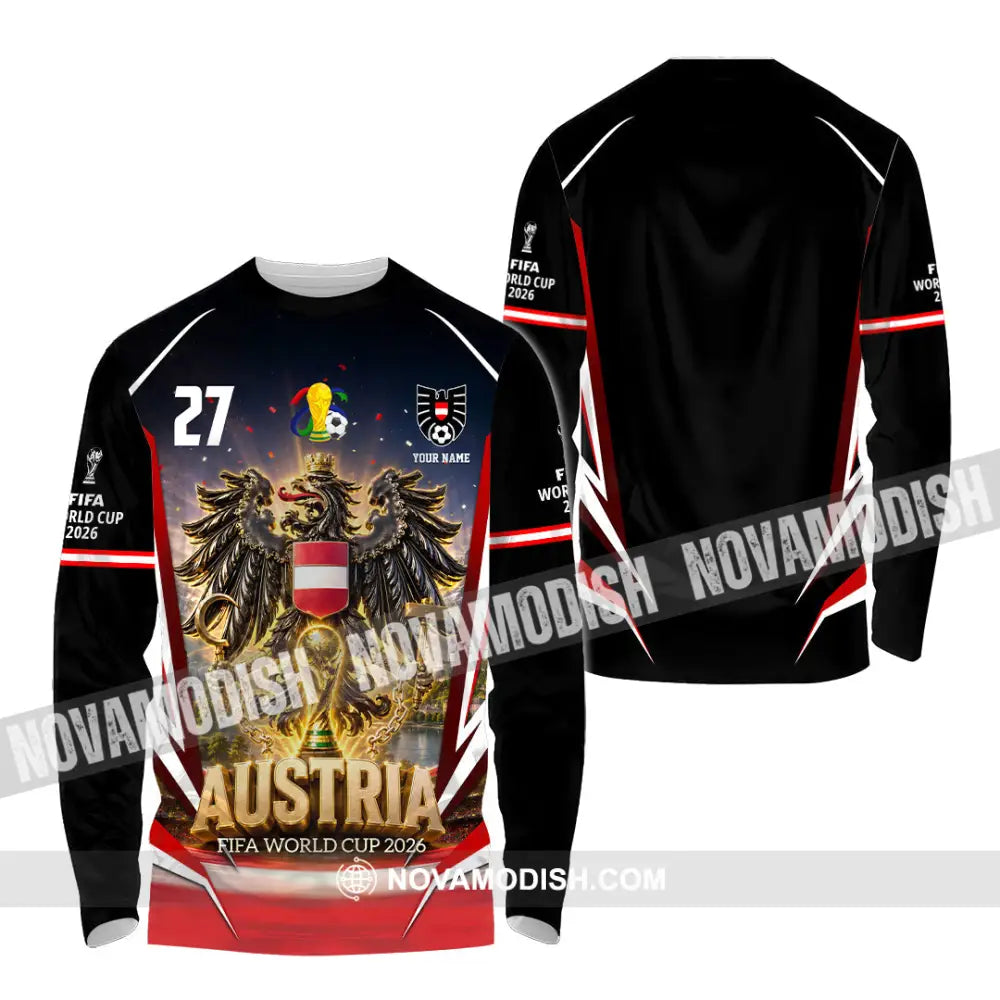 Unisex Shirt - Custom Austria World Cup 2026 Shirt - Long Sleeve Shirt / S - T-shirt